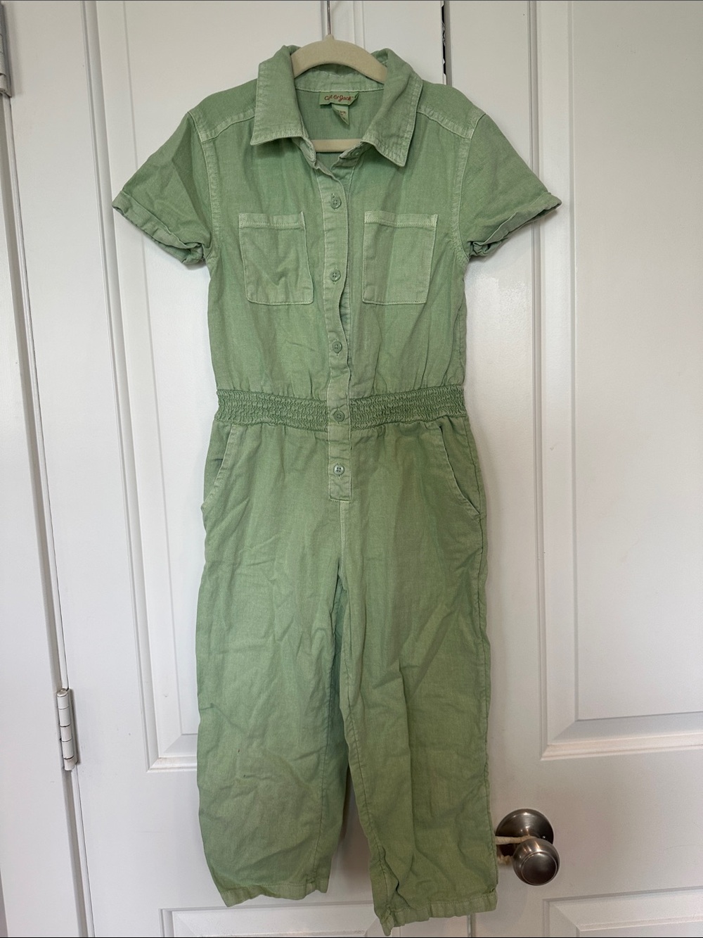 Cat & Jack Mint Green Short-Sleeve Utility Jumpsuit Size 4/5